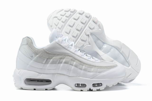 Nike Air Max 95 Men's Shoes White Grey-103 - Click Image to Close